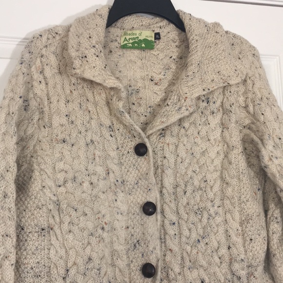 Shades of Aran Irish Merino Wool Sweater XL - Picture 2 of 8